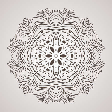 Vector circular pattern in the form of intricate flower. Mandala. Lacy napkin.のイラスト素材