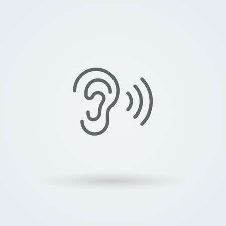 Stock minimalist icon ear. Pictogram. Button.のイラスト素材