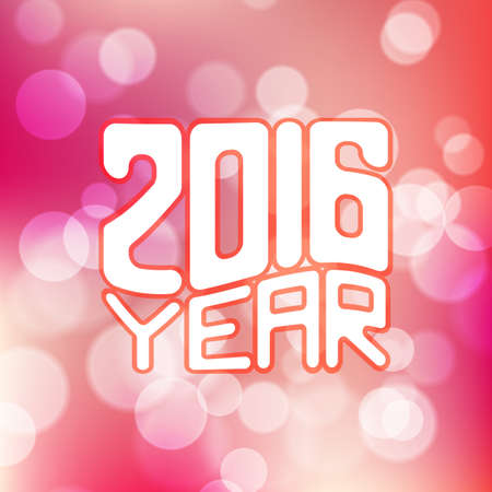 Vector label for the new 2016 blurred red background with bokeh effectのイラスト素材