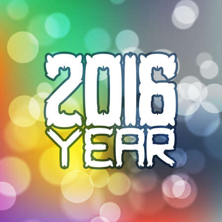 Vector label for the new 2016 blurred red background with bokeh effectのイラスト素材