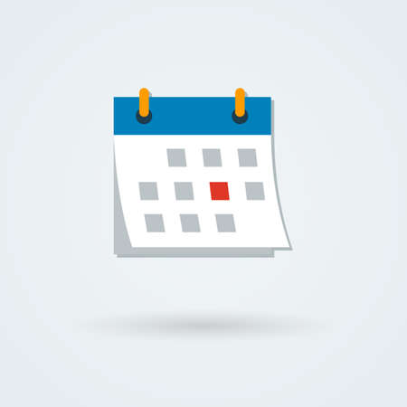 Vector calendar icon. Illustration. Simple flat design style. . Pictogram. Button.のイラスト素材