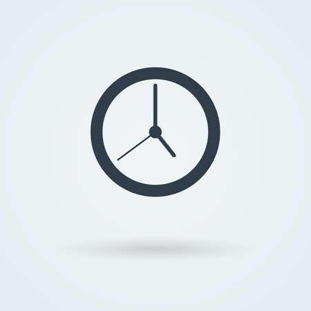 Flat clock icon. Simple vector illustration. . Pictogram. Button.のイラスト素材