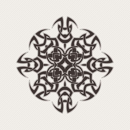Vector mandala. Gothic lace tattoo. Celtic weave with sharp corners. The circular pattern.のイラスト素材
