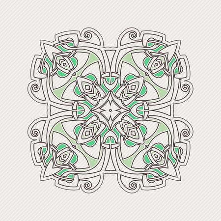 Vector mandala. Gothic lace tattoo. Celtic weave with sharp corners. The circular pattern.のイラスト素材