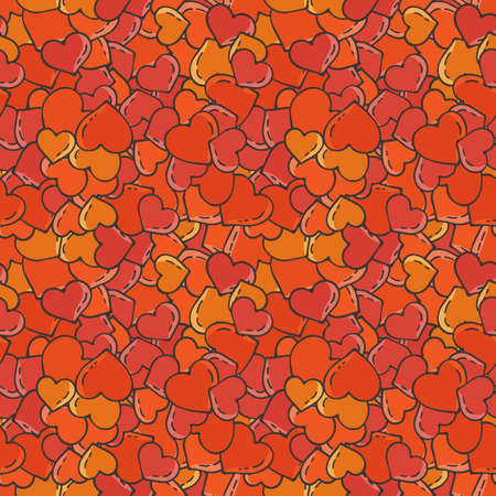 Fun seamless love heart background. For baby announcement, Valentine's Day, Mother's Day, Easter, wedding, scrapbook, gift wrapping paper, textiles.のイラスト素材