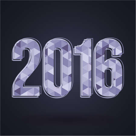 Vector label for the new 2016 mosaic of colored triangles