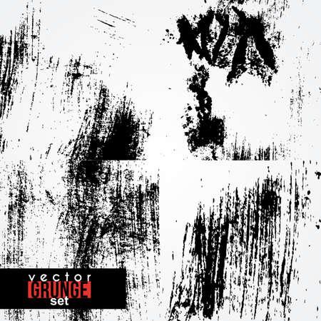 Set of dirty, scratched, smeared, stained textures.のイラスト素材