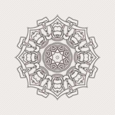 Vector mandala. Gothic lace tattoo. Celtic weave with sharp corners. The circular pattern.のイラスト素材
