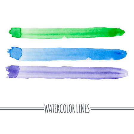 Set of vector colorful watercolor grunge bands for brushesのイラスト素材