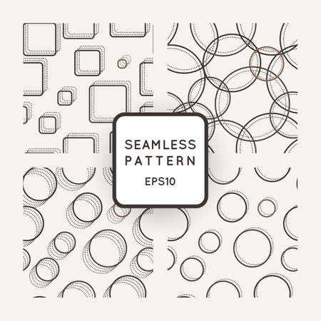 Vector set of seamless geometric patternsのイラスト素材