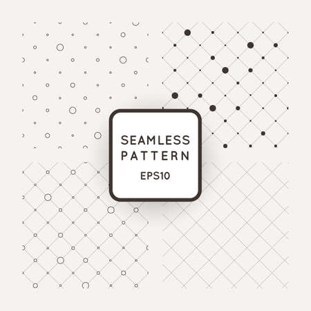 Set of vector seamless mesh-patterns, grids of dotsのイラスト素材