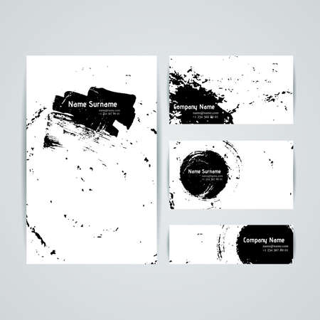 Set of abstract ink and splashes vector banners for web and design. Collection.のイラスト素材