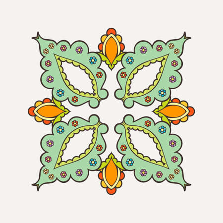 Vector mandala. Mehndi lace tattoo. Oriental weave with sharp corners. The circular pattern.のイラスト素材