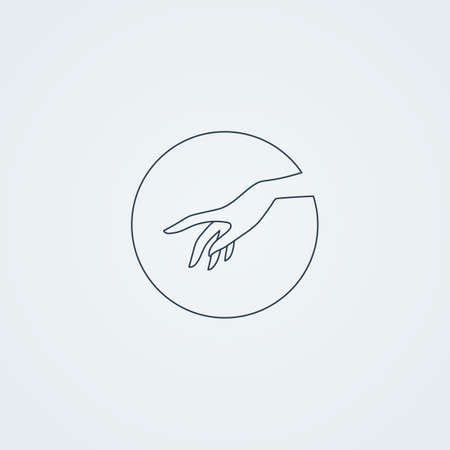 Vector icons with a graceful female hand in a beautiful setting.のイラスト素材