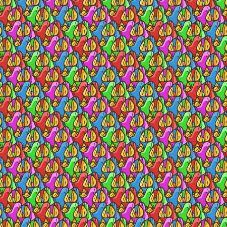 Seamless pattern of candy wrappers, tails from the wrapper look like rabbit ears. Vector element.のイラスト素材