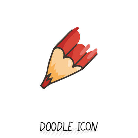 Vector Doodle Pencil Icon. Pencil Stub. Office pictogram.のイラスト素材