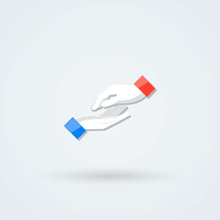 Vector icon with hand holding the coins and credit cards.のイラスト素材