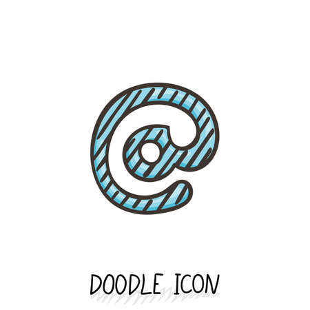 Vector Doodle E-Mail Symbol. Hand Drawn Design Element. Email dog pyctogram.のイラスト素材