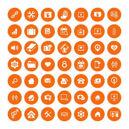 Set of 49 Universal Icons. Simple Flat Style. Business, internet, web design.のイラスト素材