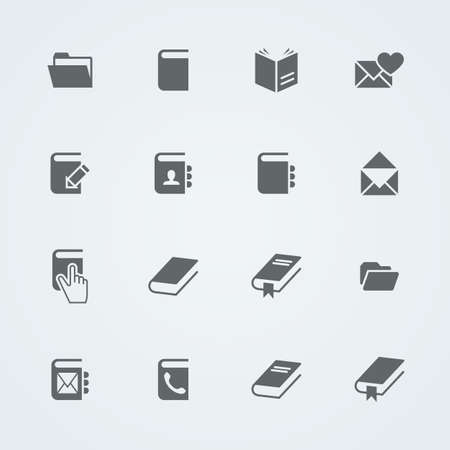 Simple set of books and mail. Flat related vector icons for your design.のイラスト素材