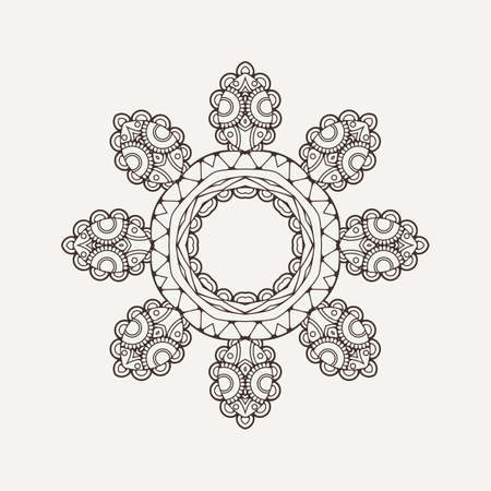 Vector mandala. Mehndi lace tattoo. Oriental weave. The circular pattern.のイラスト素材