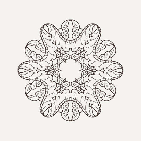 Vector mandala. Mehndi lace tattoo. Oriental weave. The circular pattern.のイラスト素材