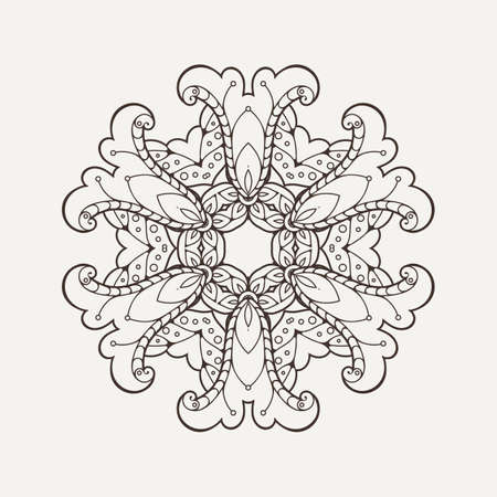 Vector mandala. Mehndi lace tattoo. Oriental weave. The circular pattern.のイラスト素材