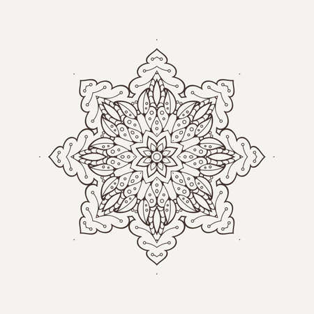 Vector mandala. Mehndi lace tattoo. Oriental weave. The circular pattern.のイラスト素材
