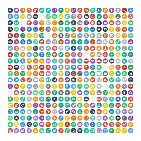 Set of 200 Universal Icons. Simple Flat Style. Business, internet, web design.のイラスト素材