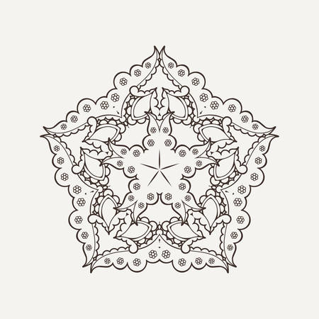 Vector mandala. Mehndi lace tattoo. Oriental weave. The circular pattern.のイラスト素材