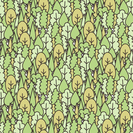 Seamless tree pattern. Background vector line ornament.のイラスト素材