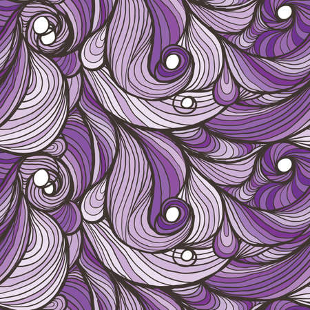 Ink doodle waves. Vector seamless pattern.のイラスト素材