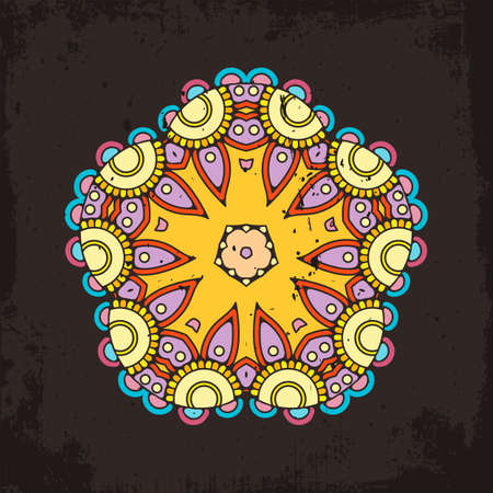 Vector mandala. Mehndi lace tattoo. Oriental weave. The circular pattern.のイラスト素材