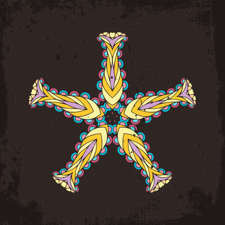 Vector mandala. Mehndi lace tattoo. Oriental weave. The circular pattern.のイラスト素材