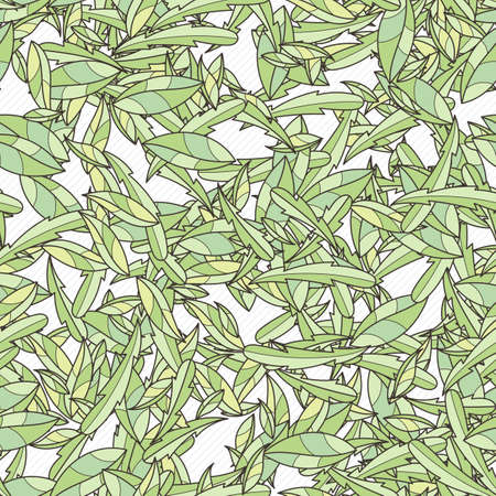 Doodle seamless pattern with various doodle flowers, leaves and branches. Simple floral ornament.のイラスト素材