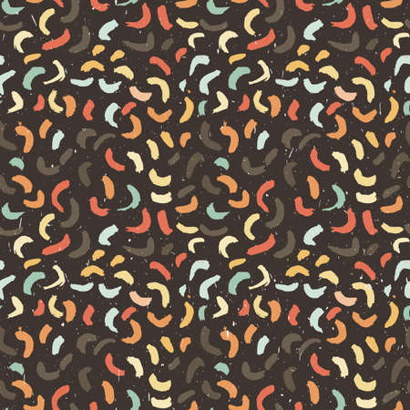 Seamless pattern of abstract strokes and dots. Vector background.のイラスト素材