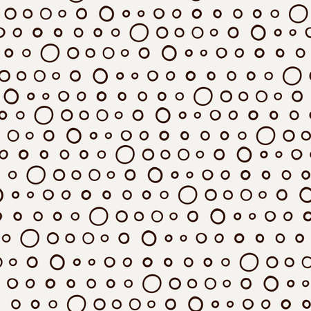 Cute circle seamless pattern with hand drawn dots. Abstract vector background.のイラスト素材