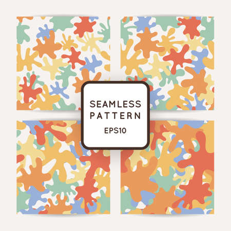 Seamless pattern of colored smooth blots and spots. Colorful collection.のイラスト素材