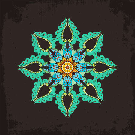 Vector mandala. Mehndi lace tattoo. Oriental weave. The circular pattern.のイラスト素材