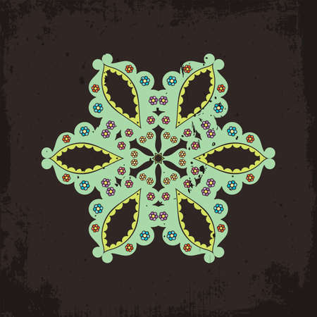Vector mandala. Mehndi lace tattoo. Oriental weave. The circular pattern.のイラスト素材