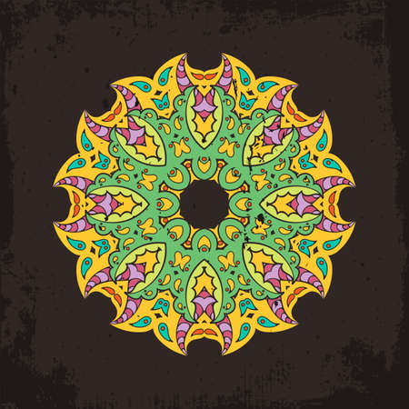 Vector mandala. Mehndi lace tattoo. Oriental weave. The circular pattern.のイラスト素材