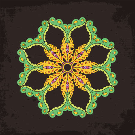 Vector mandala. Mehndi lace tattoo. Oriental weave. The circular pattern.のイラスト素材