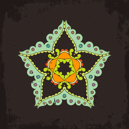 Vector mandala. Mehndi lace tattoo. Oriental weave. The circular pattern.のイラスト素材