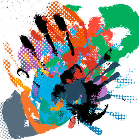 Grunge colorful backgound. Abstract poster. Vector illustration.のイラスト素材