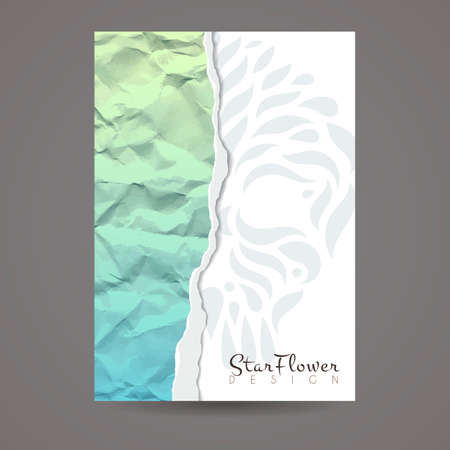 Vector design template. Brochures in colorful style. Vintage frame or background. Business card with floral ornament.のイラスト素材