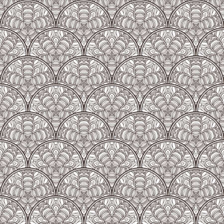 Seamless circle pattern. Islam, Arabic, Indian, ottoman motifs. Mandala design. Vintage decorative element.のイラスト素材