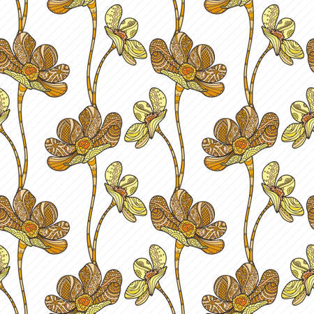 Vector Seamless Floral Pattern. Ornate endless ornament.のイラスト素材