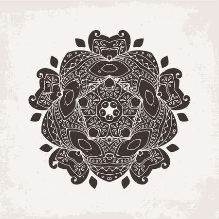 Vector mandala. Mehndi lace tattoo. Oriental weave. The circular pattern.のイラスト素材