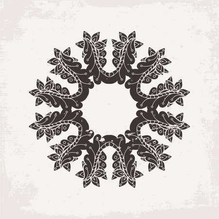 Vector mandala. Mehndi lace tattoo. Oriental weave. The circular pattern.のイラスト素材