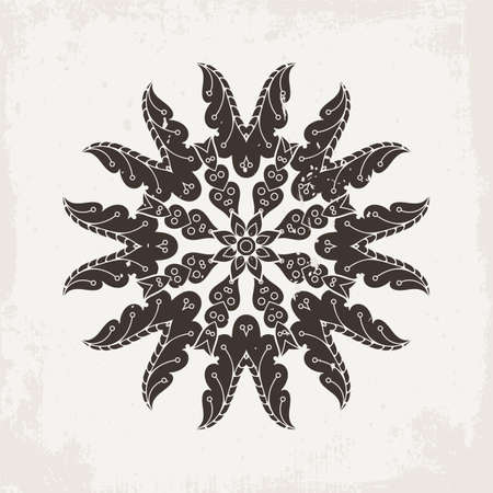 Vector mandala. Mehndi lace tattoo. Oriental weave. The circular pattern.のイラスト素材